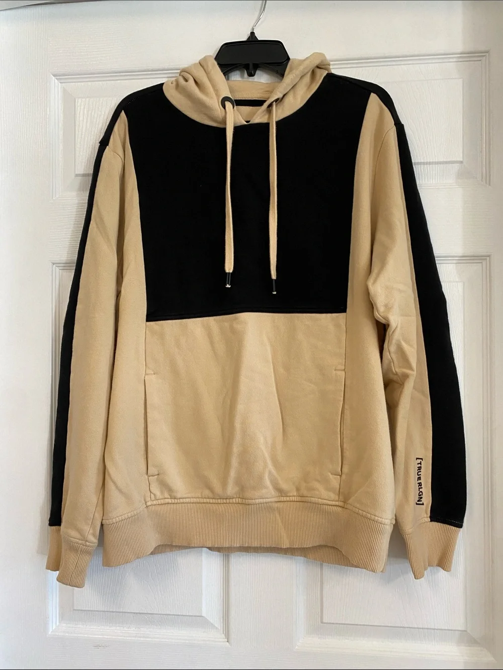 True Religion Two-Tone Black and Beige Hoodie
